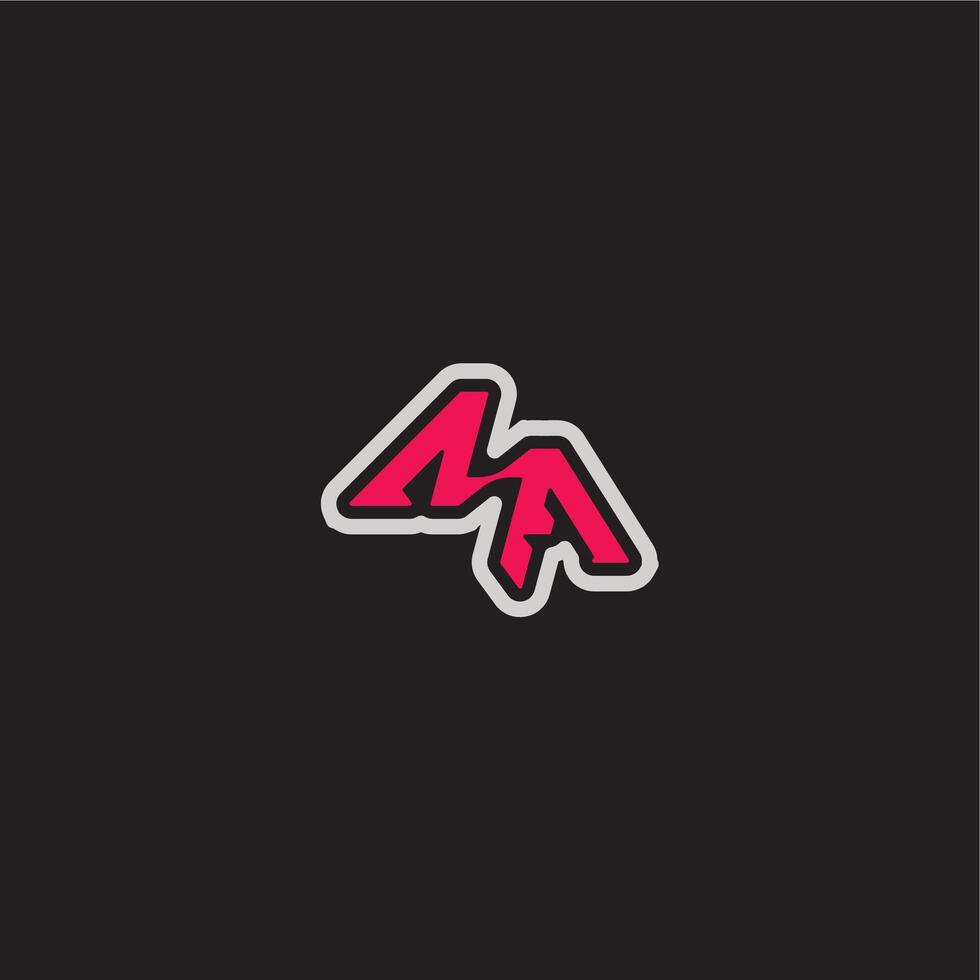 dynamic line monogram logo cool esport concept AA bold sporty gaming style letter vector