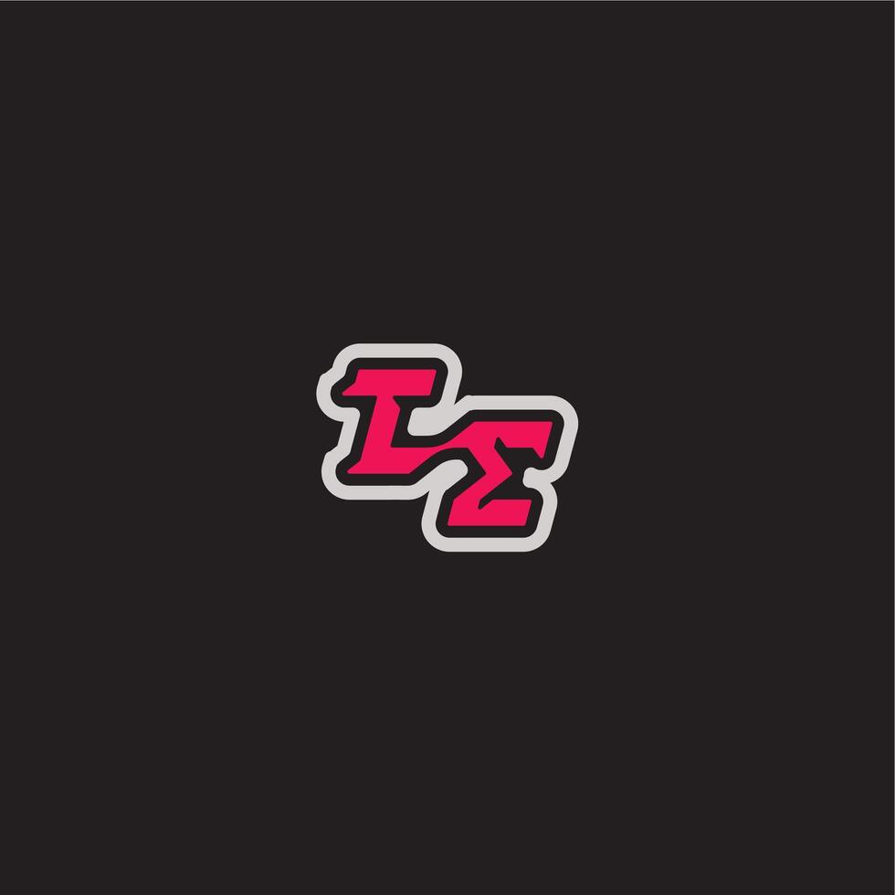 dynamic line monogram logo cool esport concept TE bold sporty gaming style letter vector