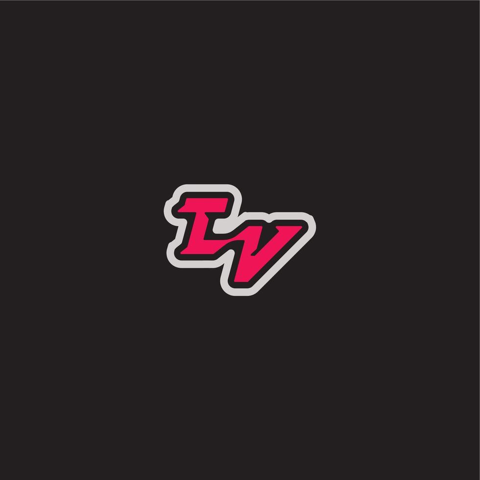 cool esport concept TV dynamic line monogram logo letter bold sporty gaming style vector