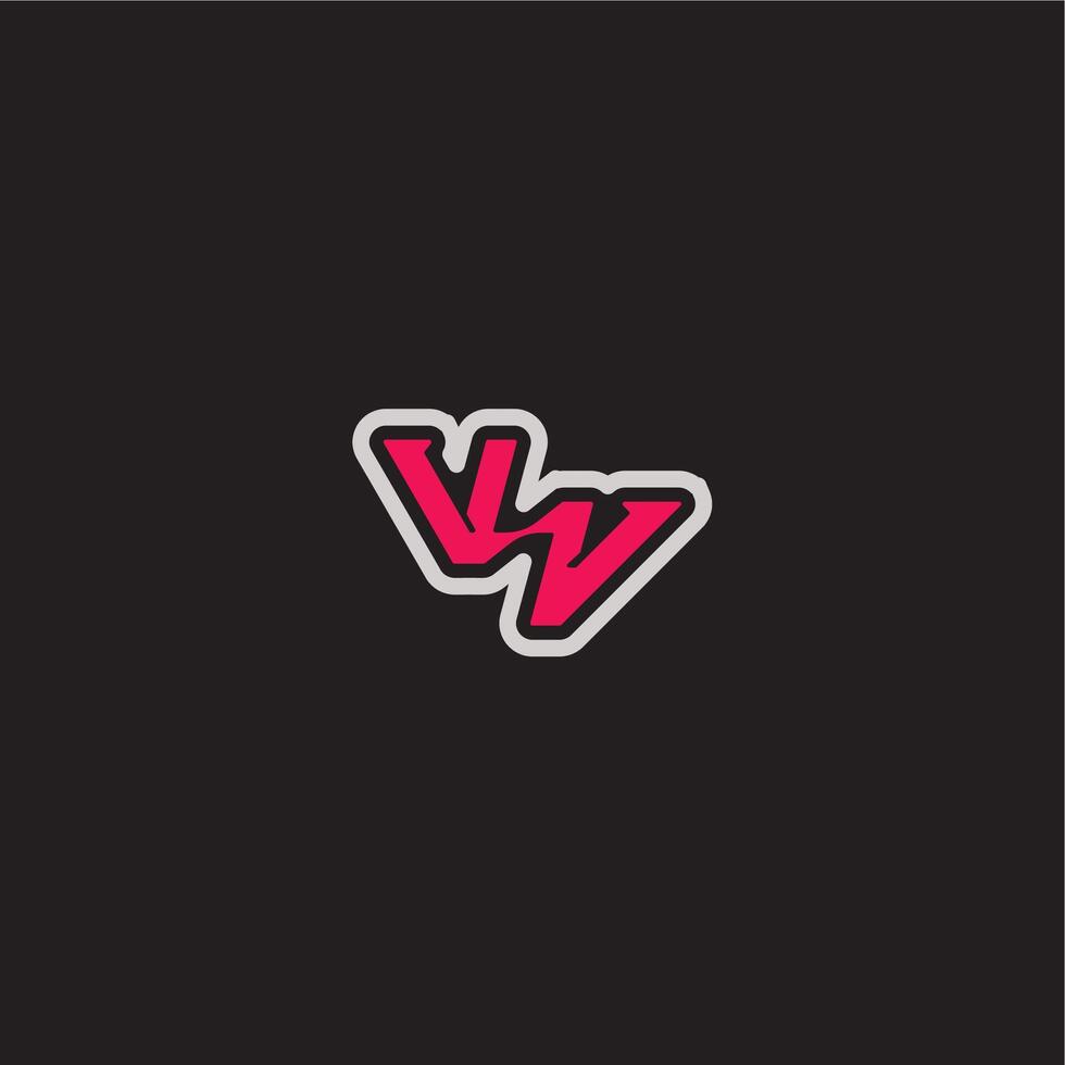 cool esport concept VV dynamic line monogram logo letter bold sporty gaming style vector