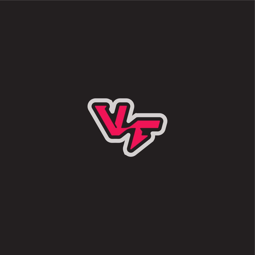 cool esport concept VF dynamic line monogram logo letter bold sporty gaming style vector