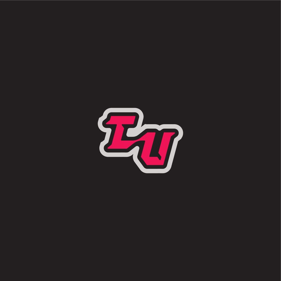 cool esport concept TU dynamic line monogram logo letter bold sporty gaming style vector