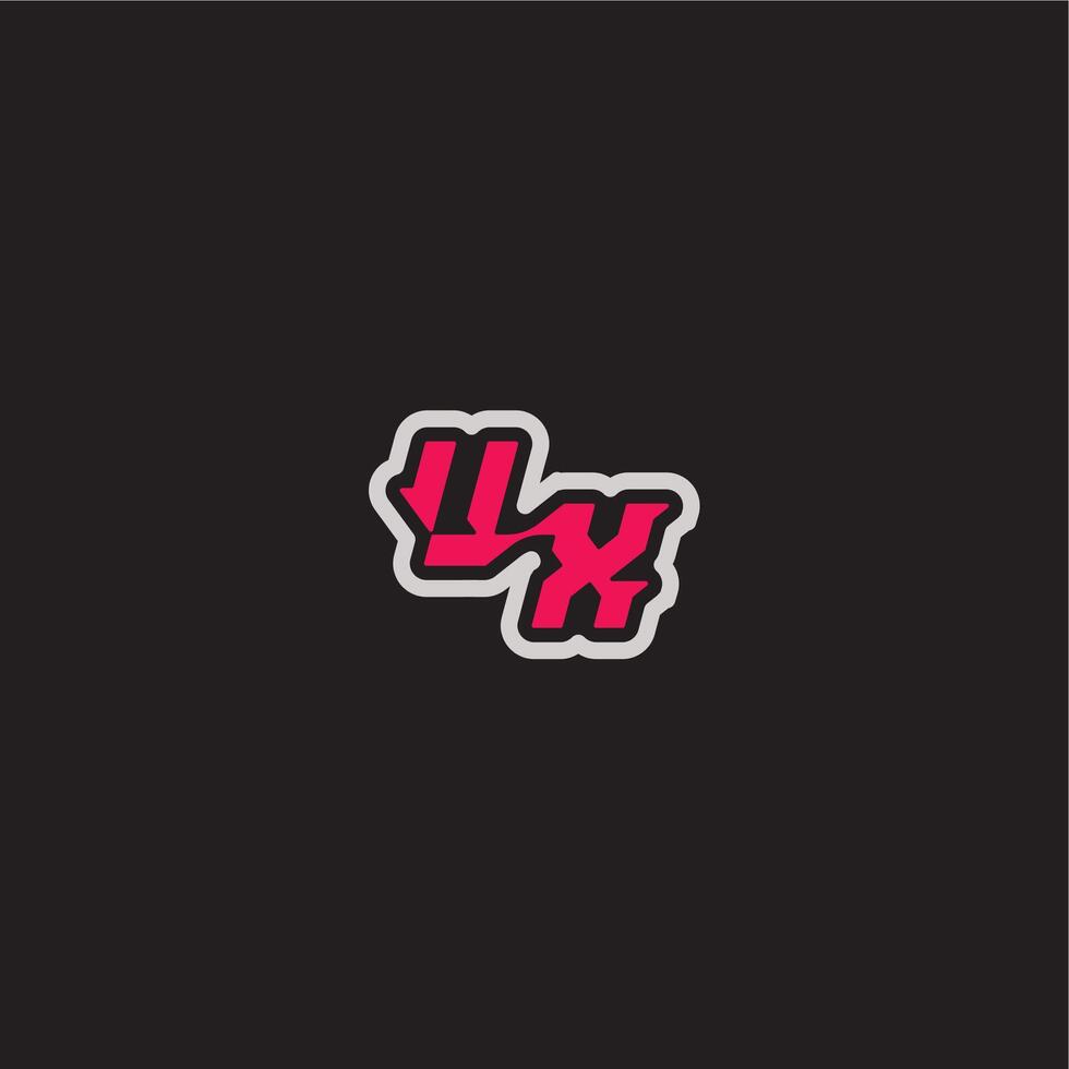 cool esport concept UX dynamic line monogram logo letter bold sporty gaming style vector