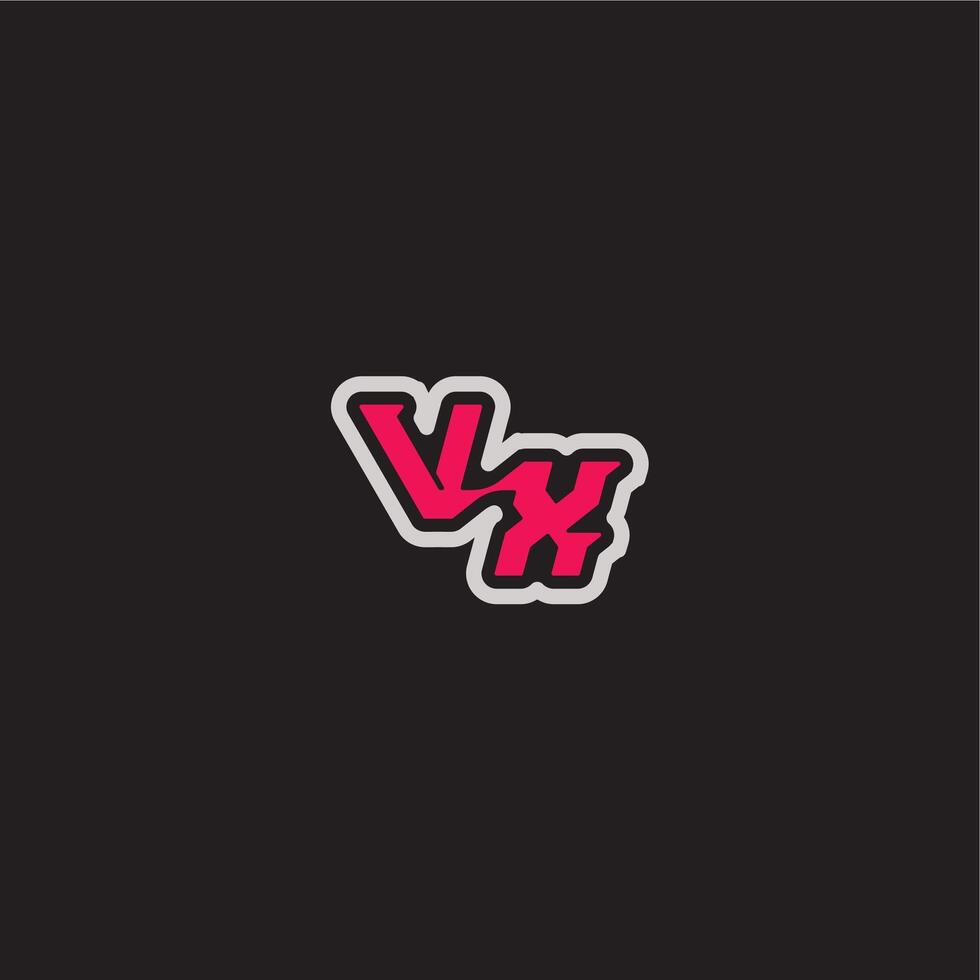cool esport concept VX dynamic line monogram logo letter bold sporty gaming style vector