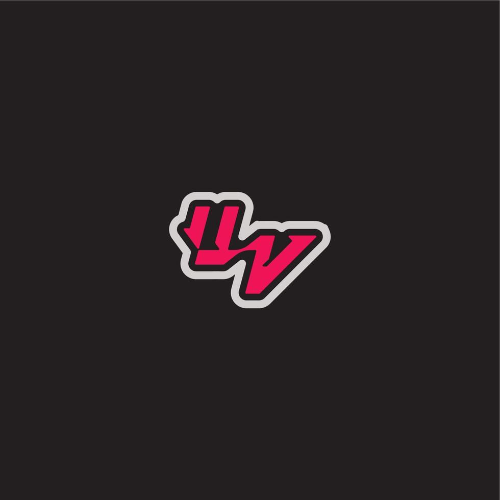 cool esport concept UV dynamic line monogram logo letter bold sporty gaming style vector