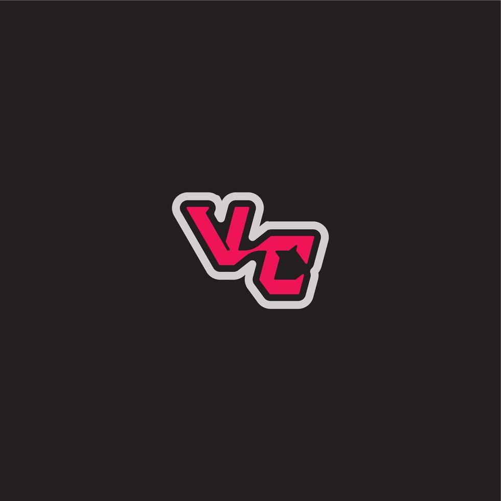 cool esport concept VC dynamic line monogram logo letter bold sporty gaming style vector