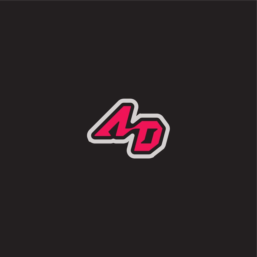 dynamic line monogram logo cool esport concept AD bold sporty gaming style letter vector