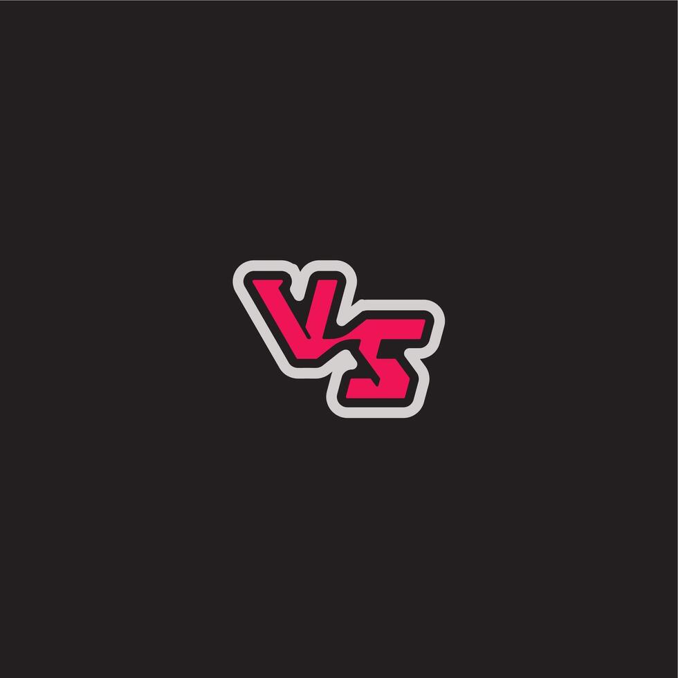 cool esport concept VS dynamic line monogram logo letter bold sporty gaming style vector