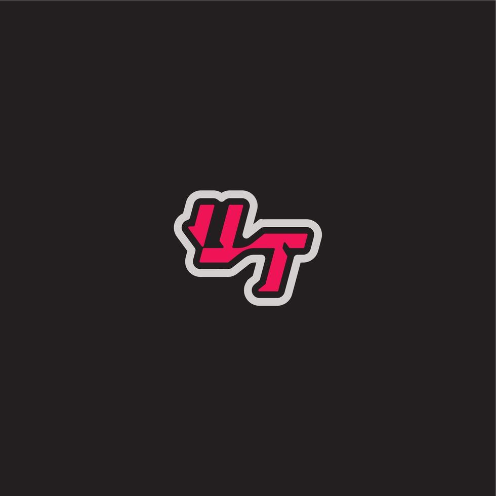 cool esport concept UT dynamic line monogram logo letter bold sporty gaming style vector