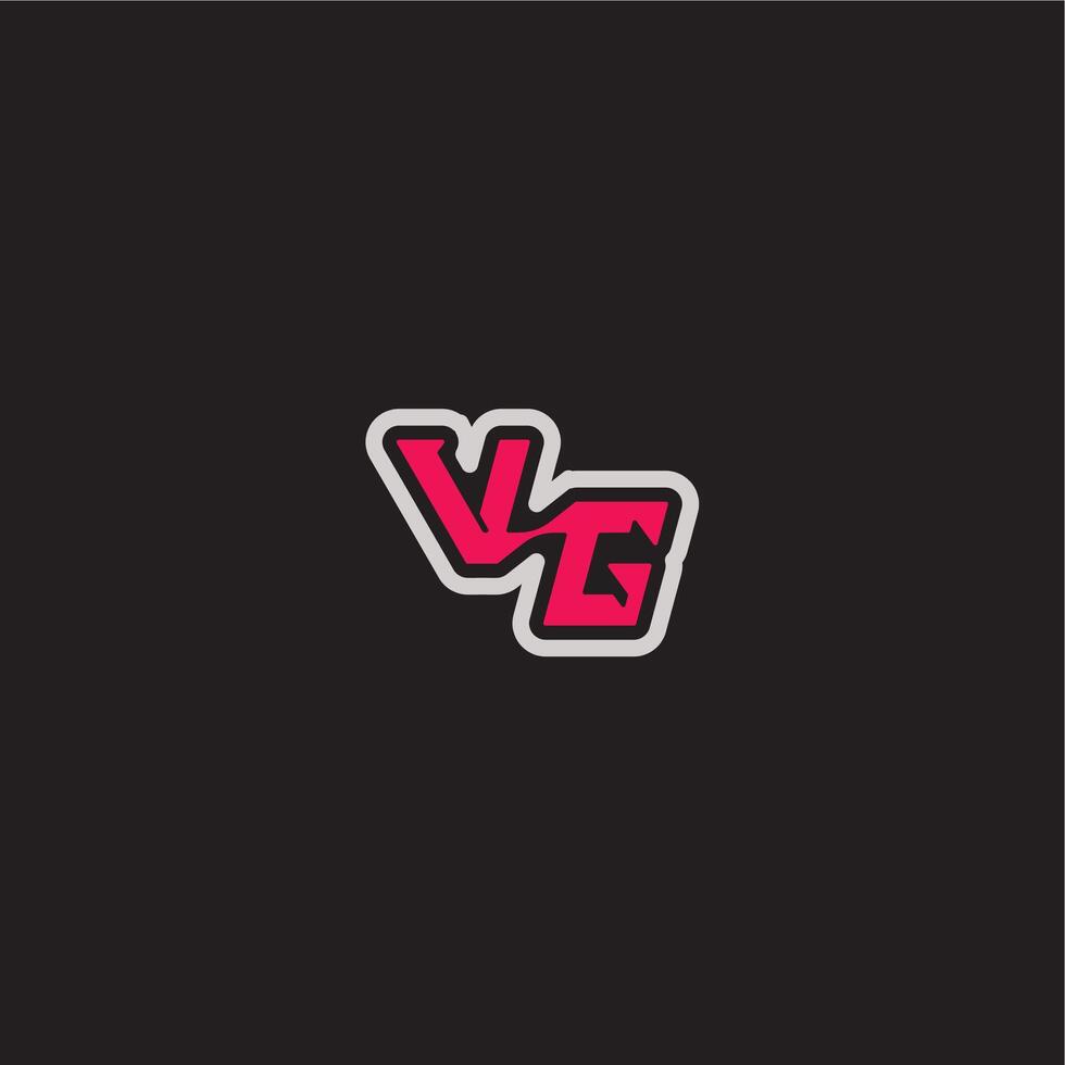 cool esport concept VG dynamic line monogram logo letter bold sporty gaming style vector