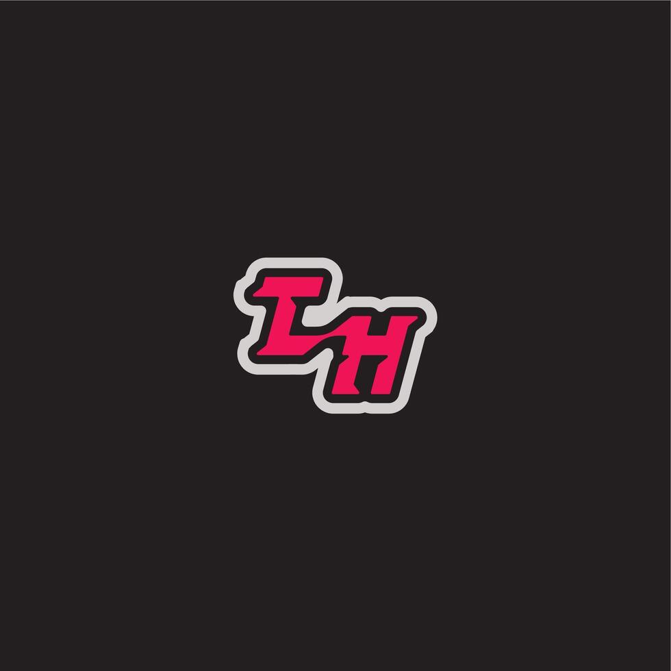 dynamic line monogram logo cool esport concept TH bold sporty gaming style letter vector