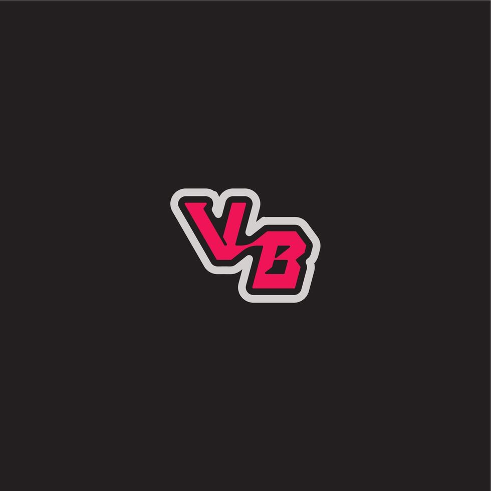cool esport concept VB dynamic line monogram logo letter bold sporty gaming style vector