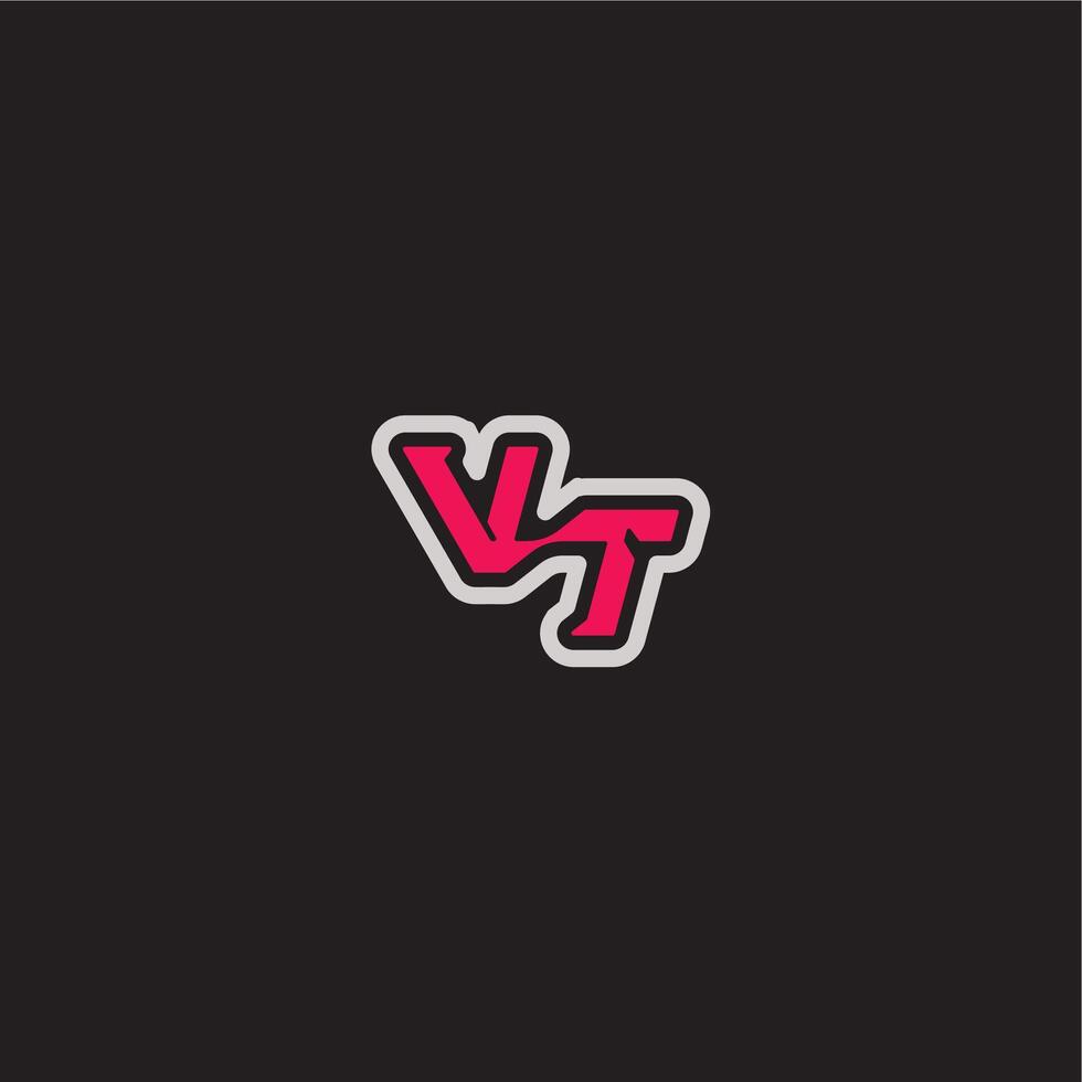 cool esport concept VT dynamic line monogram logo letter bold sporty gaming style vector