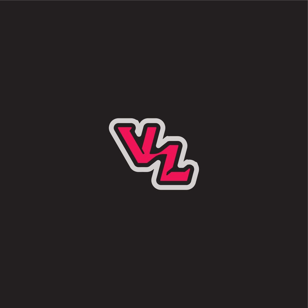 cool esport concept VL dynamic line monogram logo letter bold sporty gaming style vector