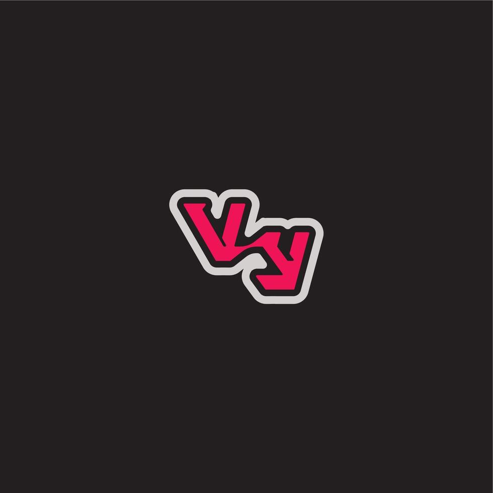 cool esport concept VY dynamic line monogram logo letter bold sporty gaming style vector