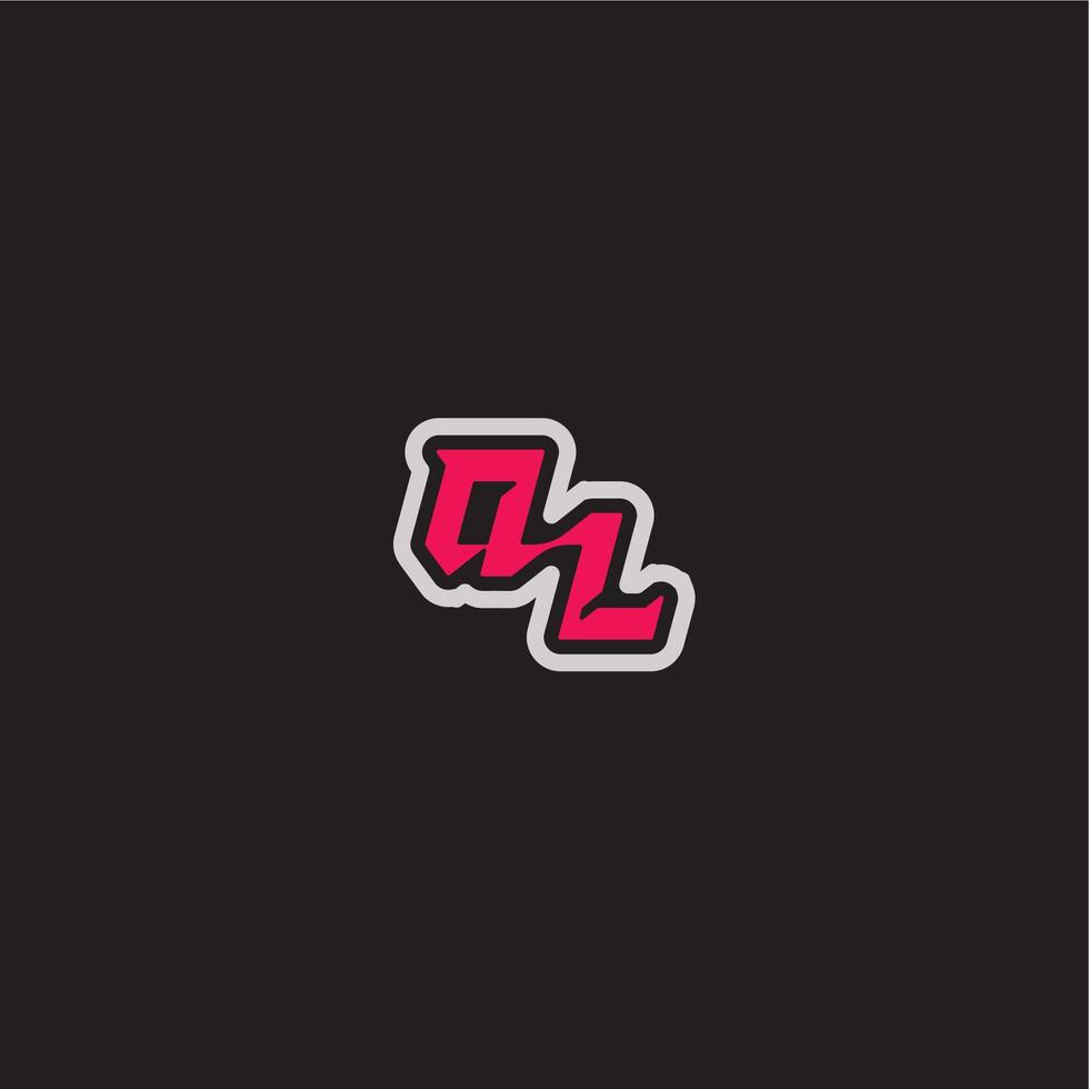 dynamic line monogram logo cool esport concept QL bold sporty gaming style letter vector