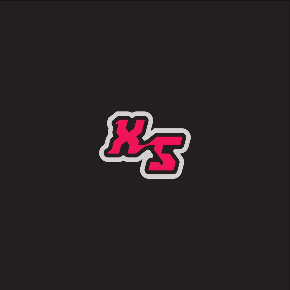 XS letter cool esport concept bold sporty gaming style dynamic line monogram logo vector
