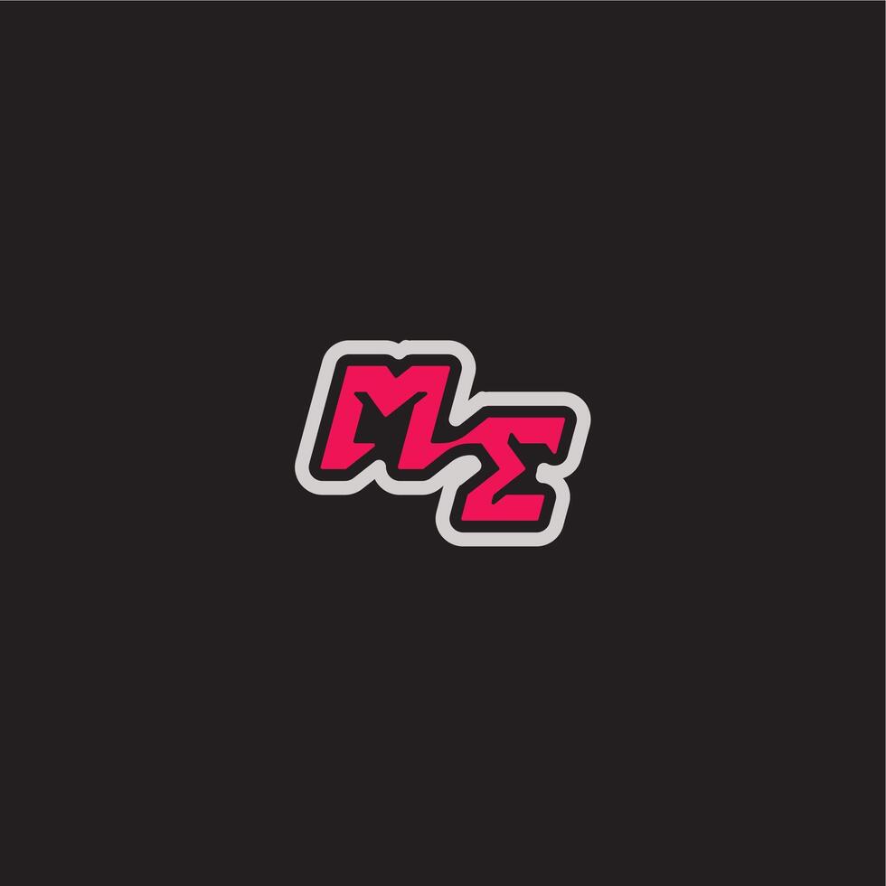 dynamic line monogram logo cool esport concept ME bold sporty gaming style letter vector