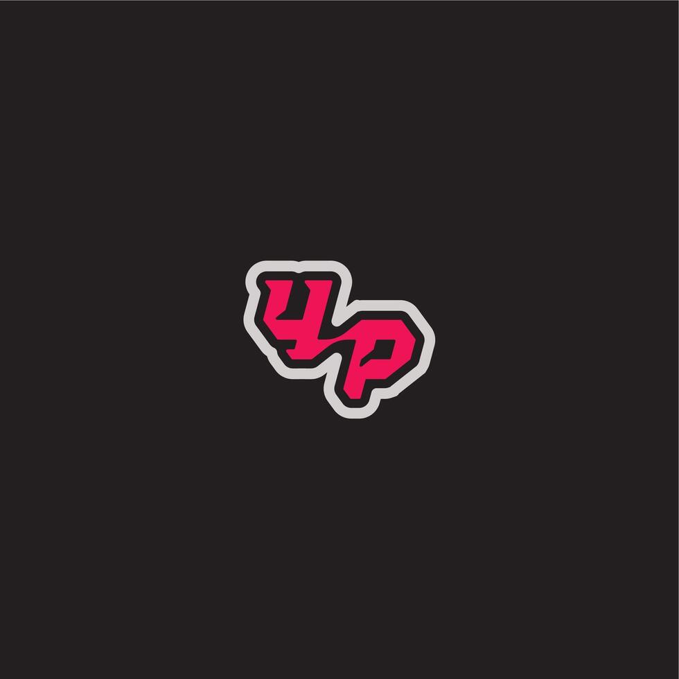 YP letter cool esport concept bold sporty gaming style dynamic line monogram logo vector