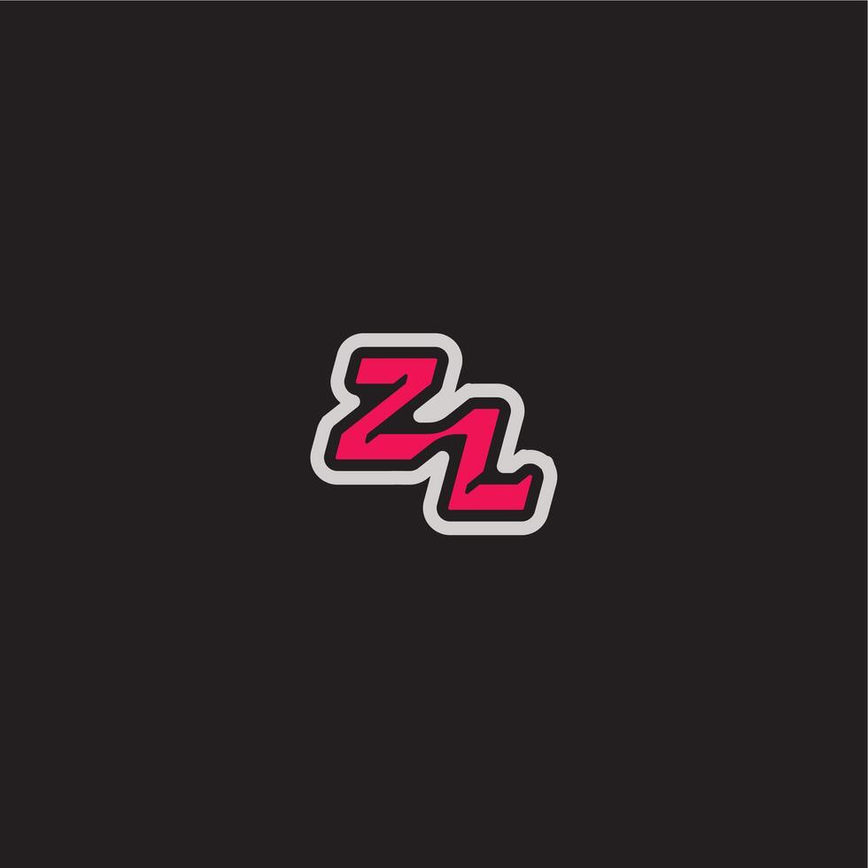 ZL letter cool esport concept bold sporty gaming style dynamic line monogram logo vector