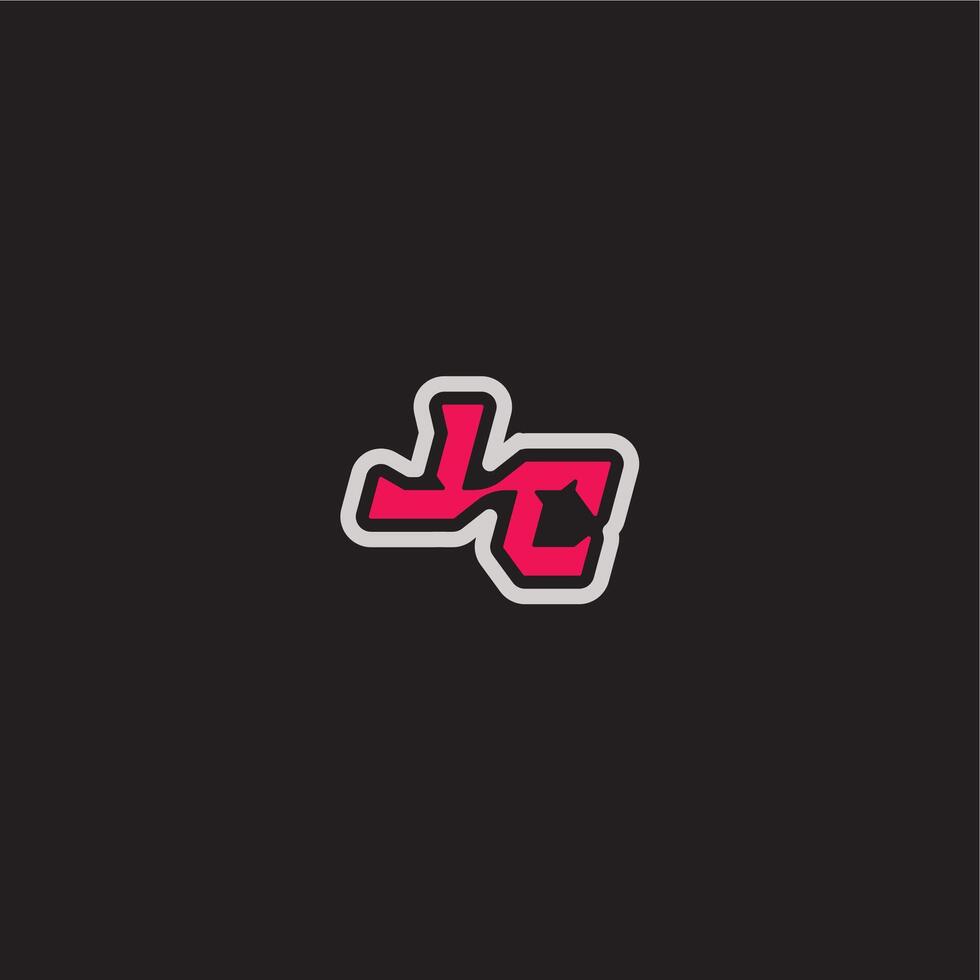 dynamic line monogram logo cool esport concept LC bold sporty gaming style letter vector