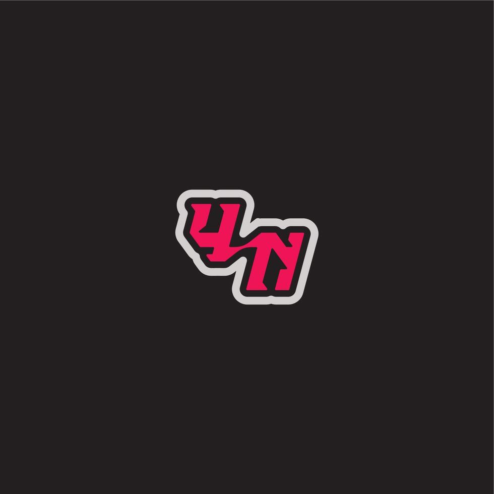 YN letter cool esport concept bold sporty gaming style dynamic line monogram logo vector