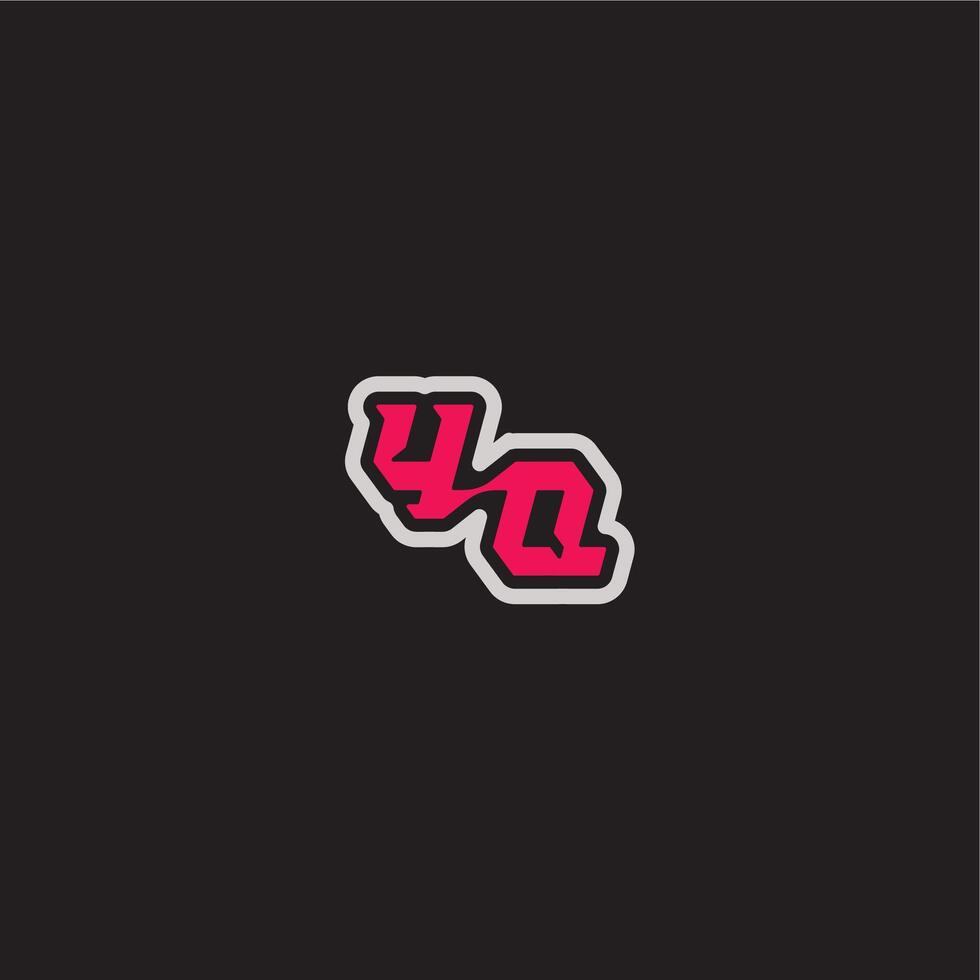 YQ letter cool esport concept bold sporty gaming style dynamic line monogram logo vector