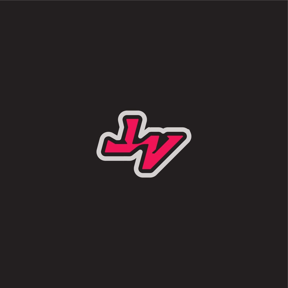 dynamic line monogram logo cool esport concept LV bold sporty gaming style letter vector