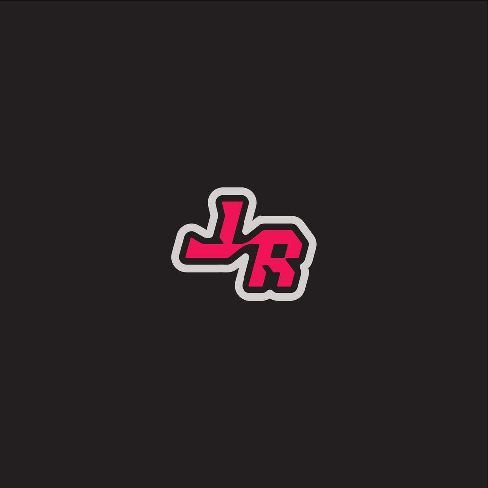 dynamic line monogram logo cool esport concept LR bold sporty gaming style letter vector