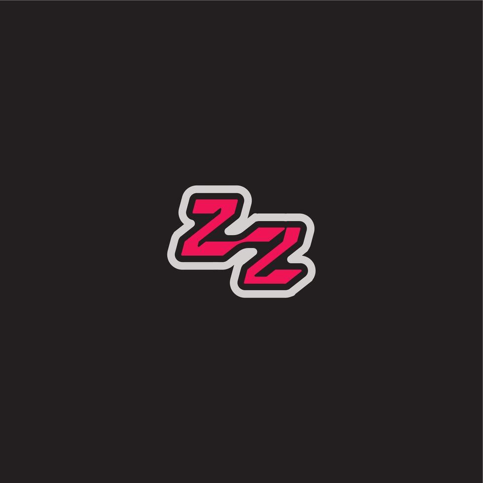ZZ letter cool esport concept bold sporty gaming style dynamic line monogram logo vector