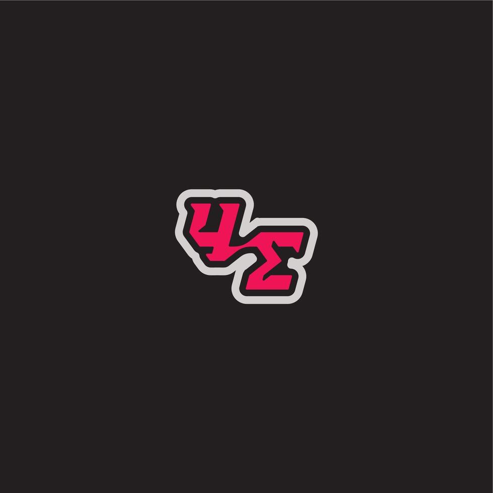 YE letter cool esport concept bold sporty gaming style dynamic line monogram logo vector