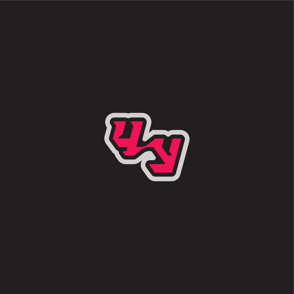 YY letter cool esport concept bold sporty gaming style dynamic line monogram logo vector