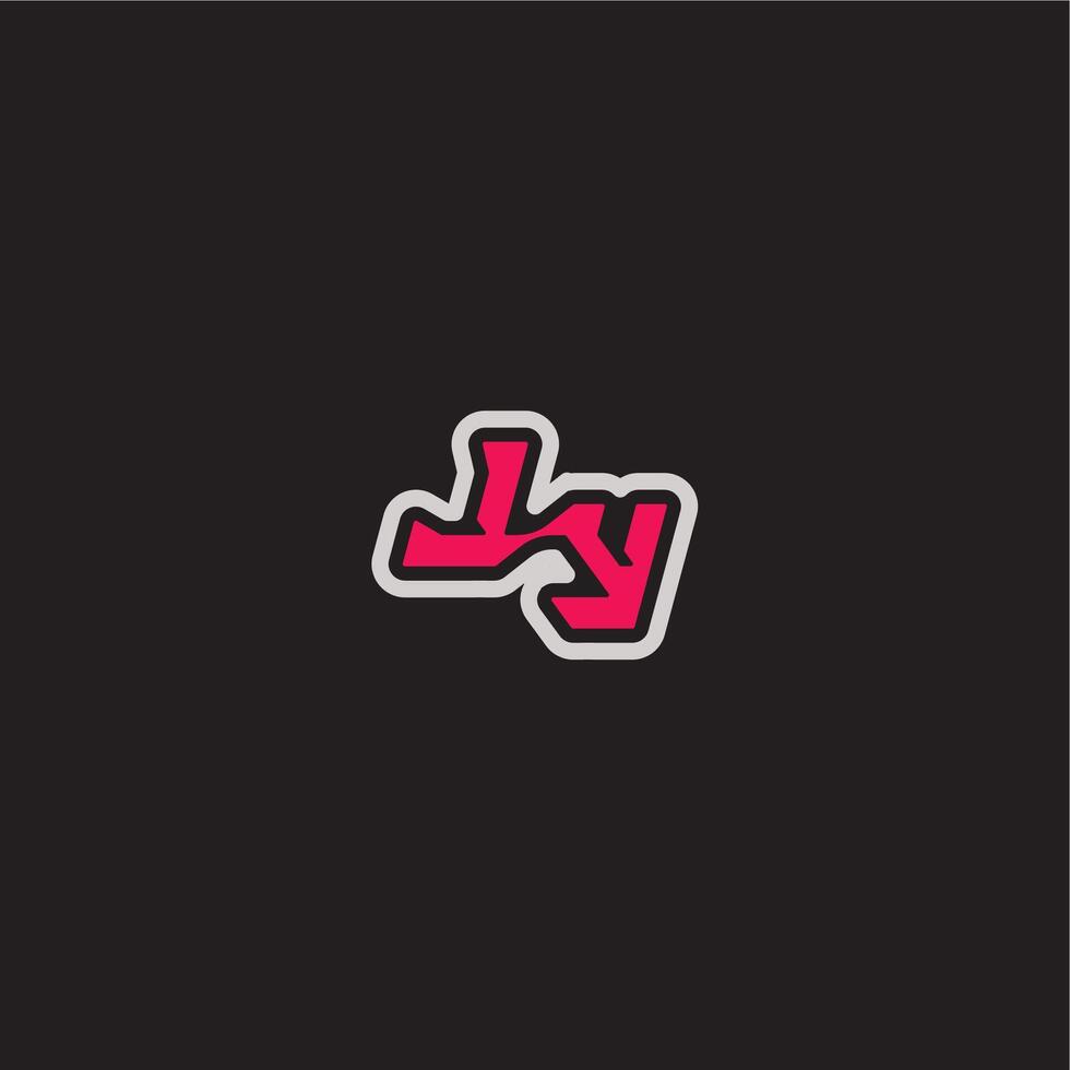 dynamic line monogram logo cool esport concept LY bold sporty gaming style letter vector
