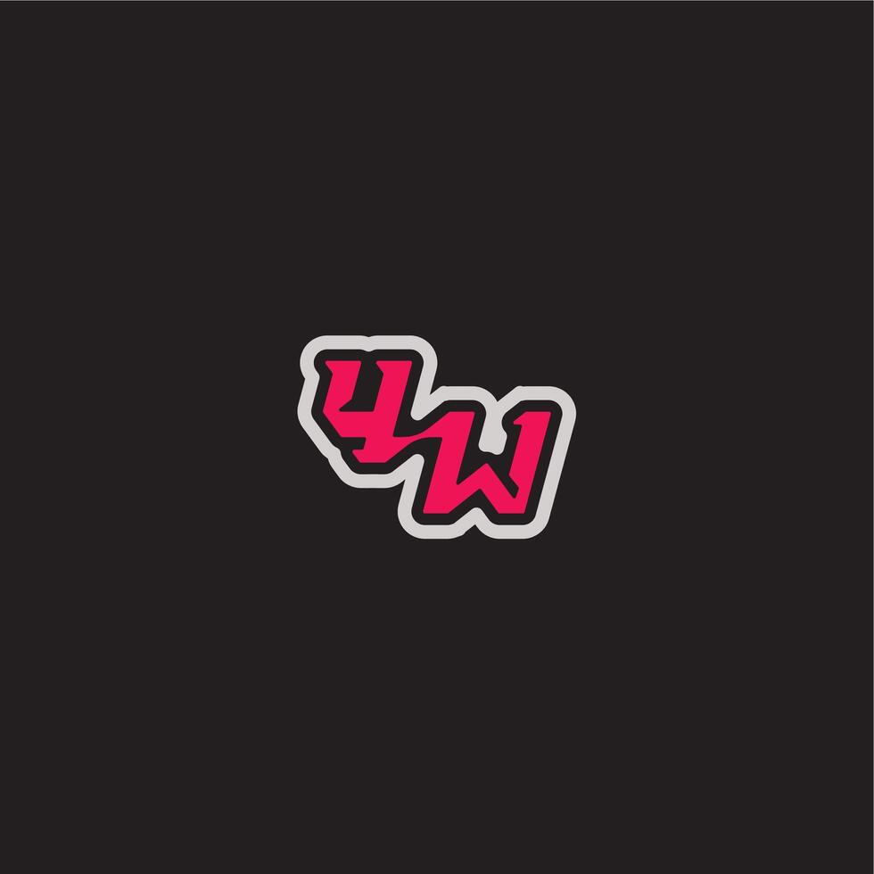 YW letter cool esport concept bold sporty gaming style dynamic line monogram logo vector