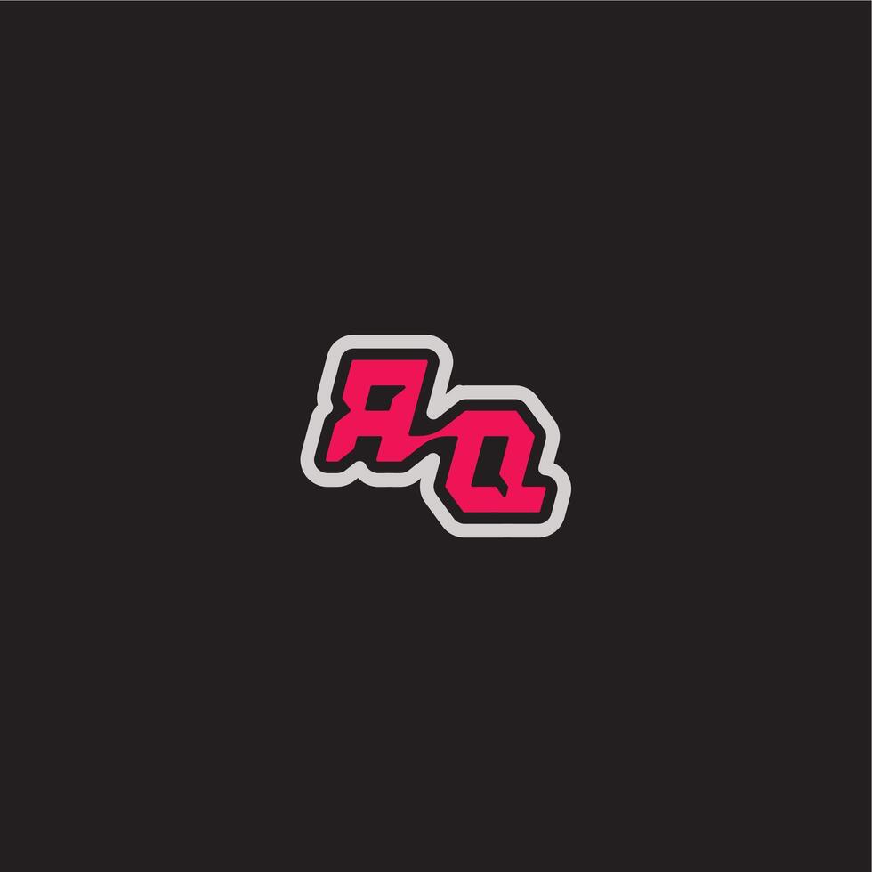 dynamic line monogram logo cool esport concept RQ bold sporty gaming style letter vector