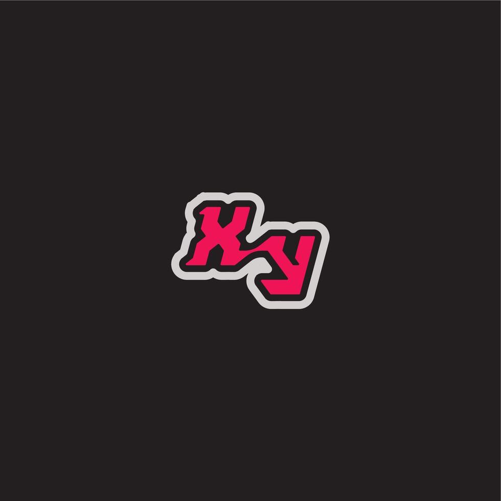 XY letter cool esport concept bold sporty gaming style dynamic line monogram logo vector