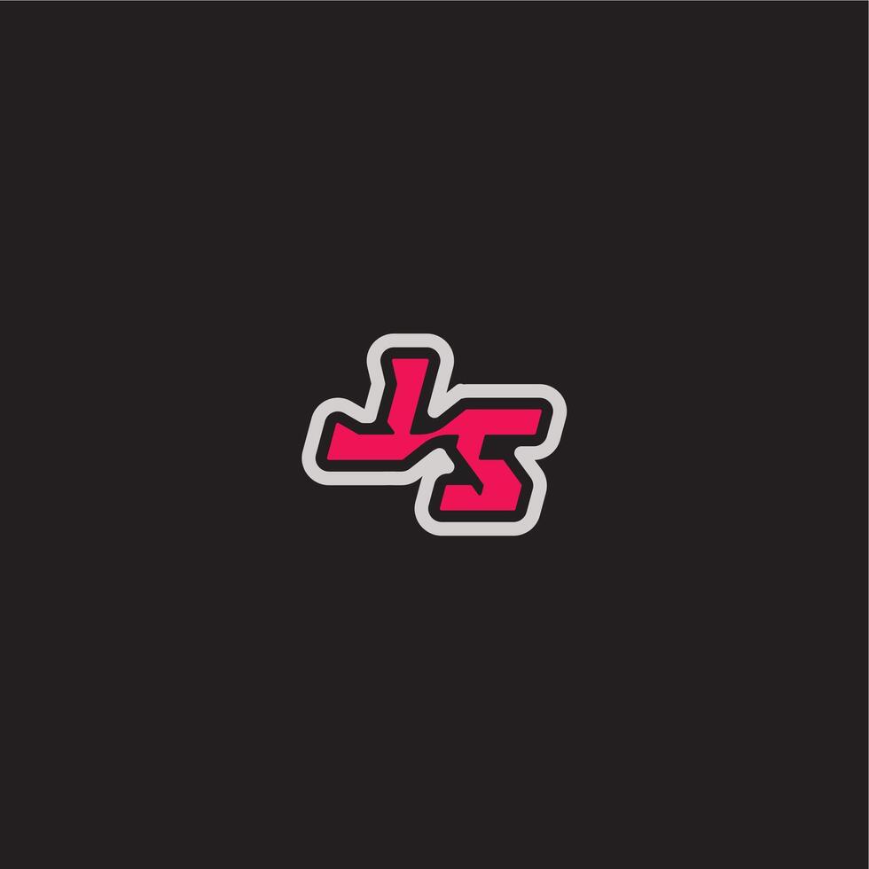 dynamic line monogram logo cool esport concept LS bold sporty gaming style letter vector
