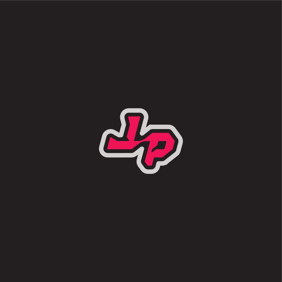 dynamic line monogram logo cool esport concept LP bold sporty gaming style letter vector