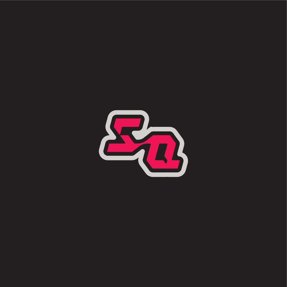 dynamic line monogram logo cool esport concept SQ bold sporty gaming style letter vector