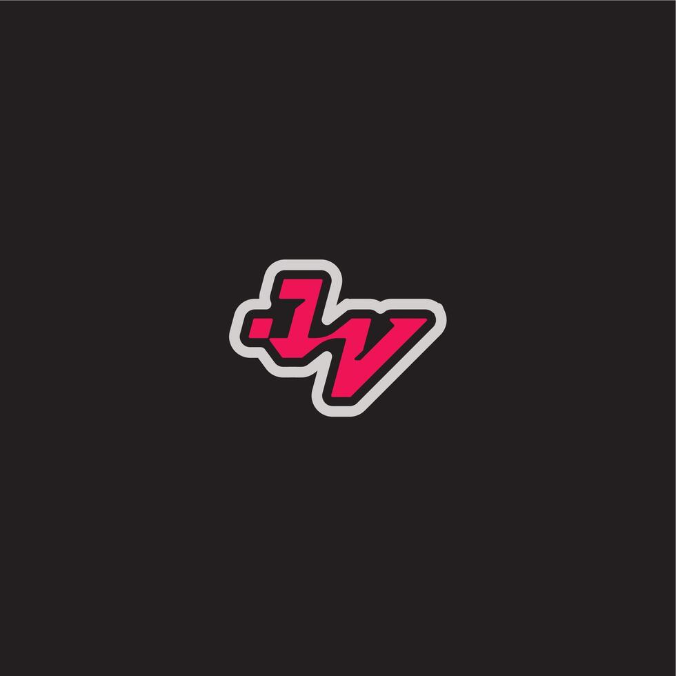 bold sporty gaming style dynamic line monogram logo letter cool esport concept JV vector