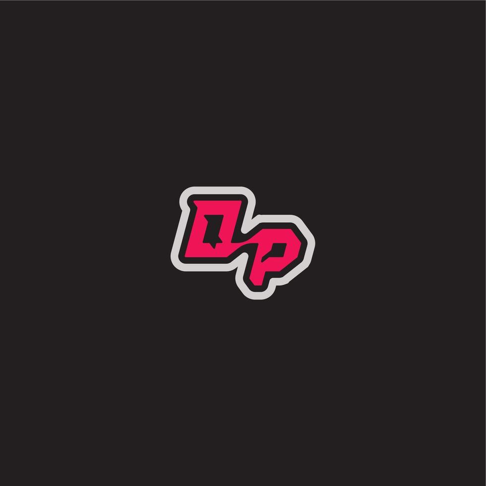 dynamic line monogram logo cool esport concept OP bold sporty gaming style letter vector