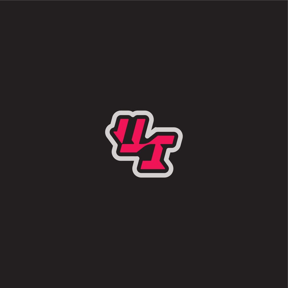 cool esport concept UI dynamic line monogram logo letter bold sporty gaming style vector
