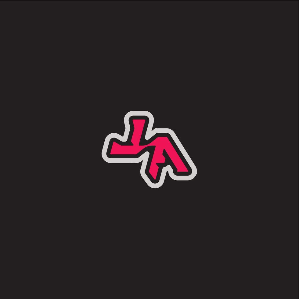 bold sporty gaming style dynamic line monogram logo letter cool esport concept LA vector