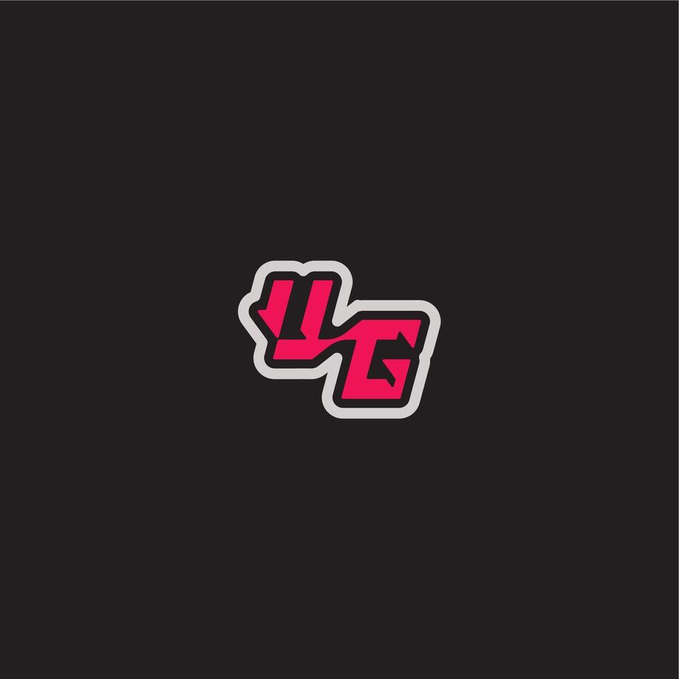 cool esport concept UG dynamic line monogram logo letter bold sporty gaming style vector