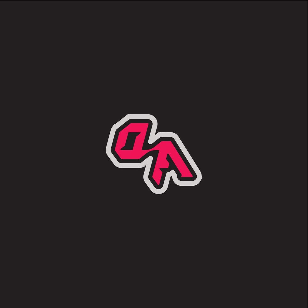 dynamic line monogram logo cool esport concept DA bold sporty gaming style letter vector