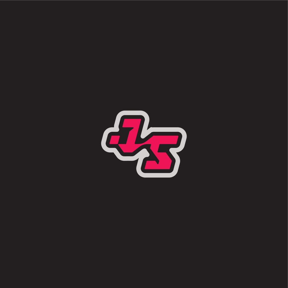 bold sporty gaming style dynamic line monogram logo letter cool esport concept JS vector