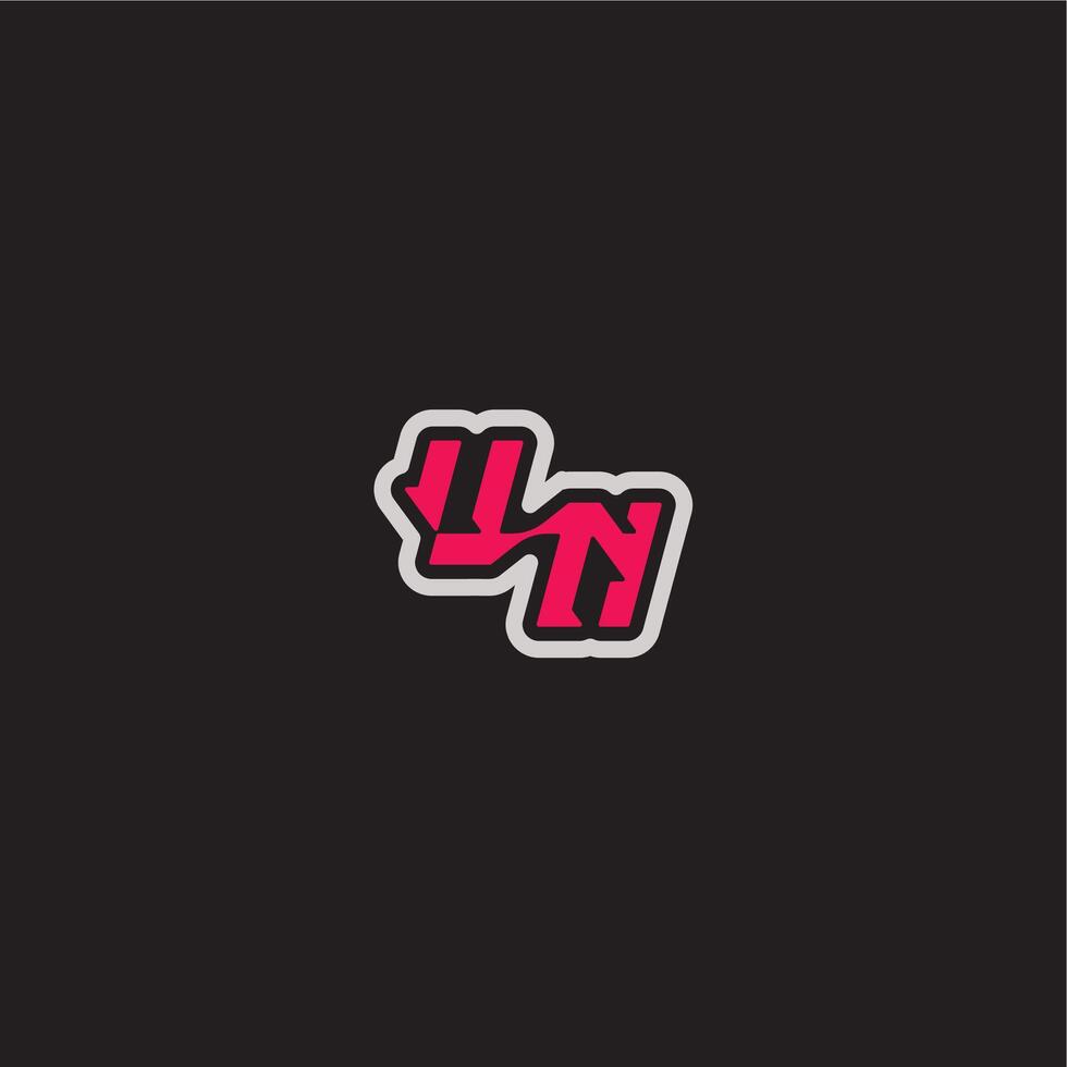 cool esport concept UN dynamic line monogram logo letter bold sporty gaming style vector