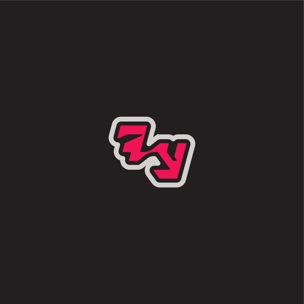 bold sporty gaming style FY cool esport concept dynamic line monogram logo letter vector