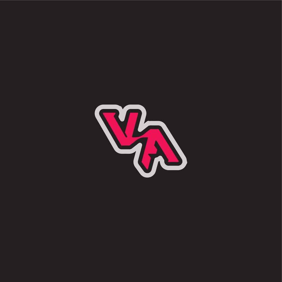 cool esport concept VA dynamic line monogram logo letter bold sporty gaming style vector