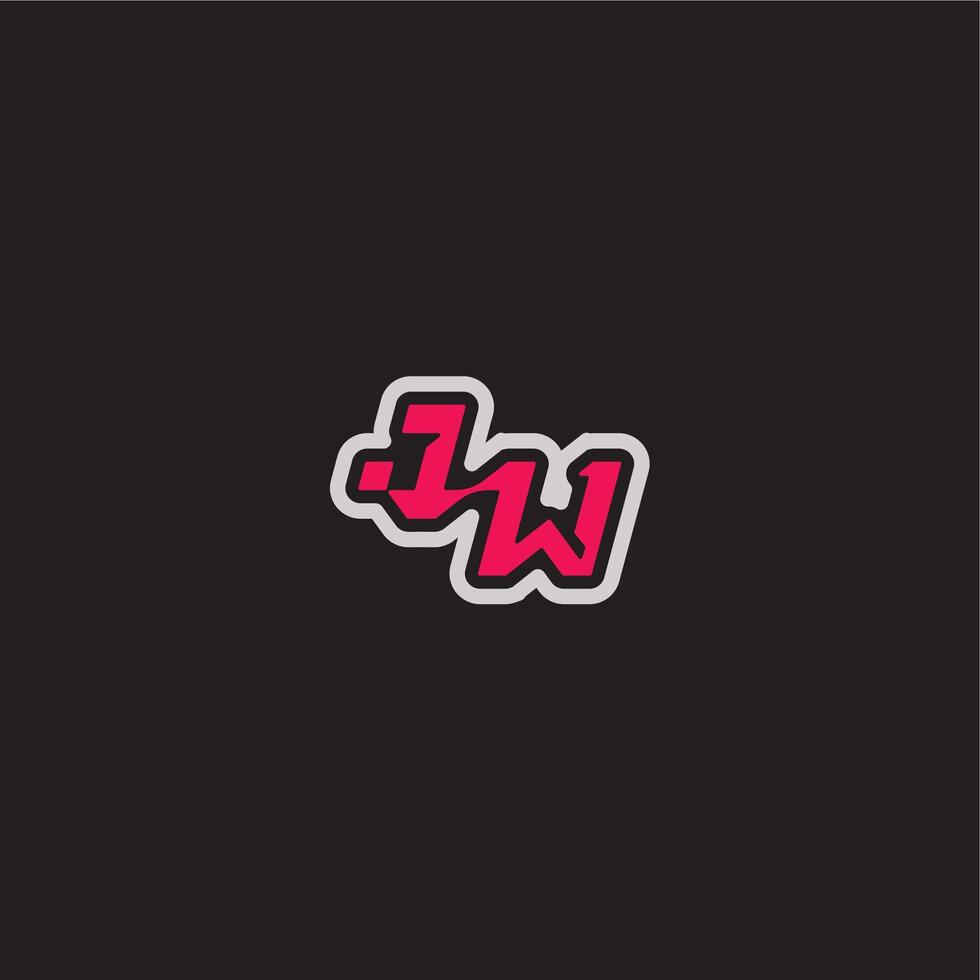bold sporty gaming style dynamic line monogram logo letter cool esport concept JW vector